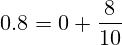 0.8=0+\frac{8}{10}