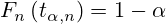 F_n\left(t_{\alpha,n}\right) = 1- \alpha