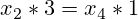 x_2*3=x_4*1